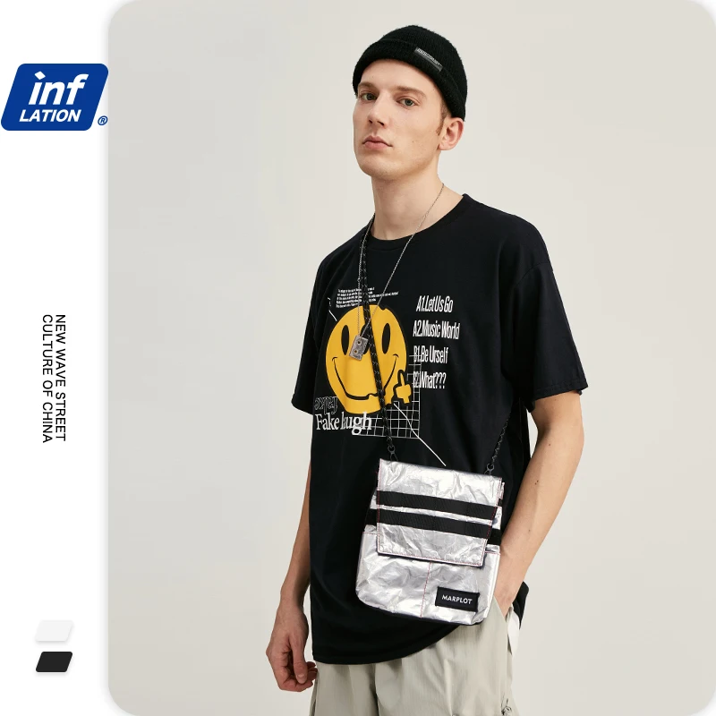 Мужская хлопковая футболка с коротким рукавом и принтом Смайла|Мужские футболки|