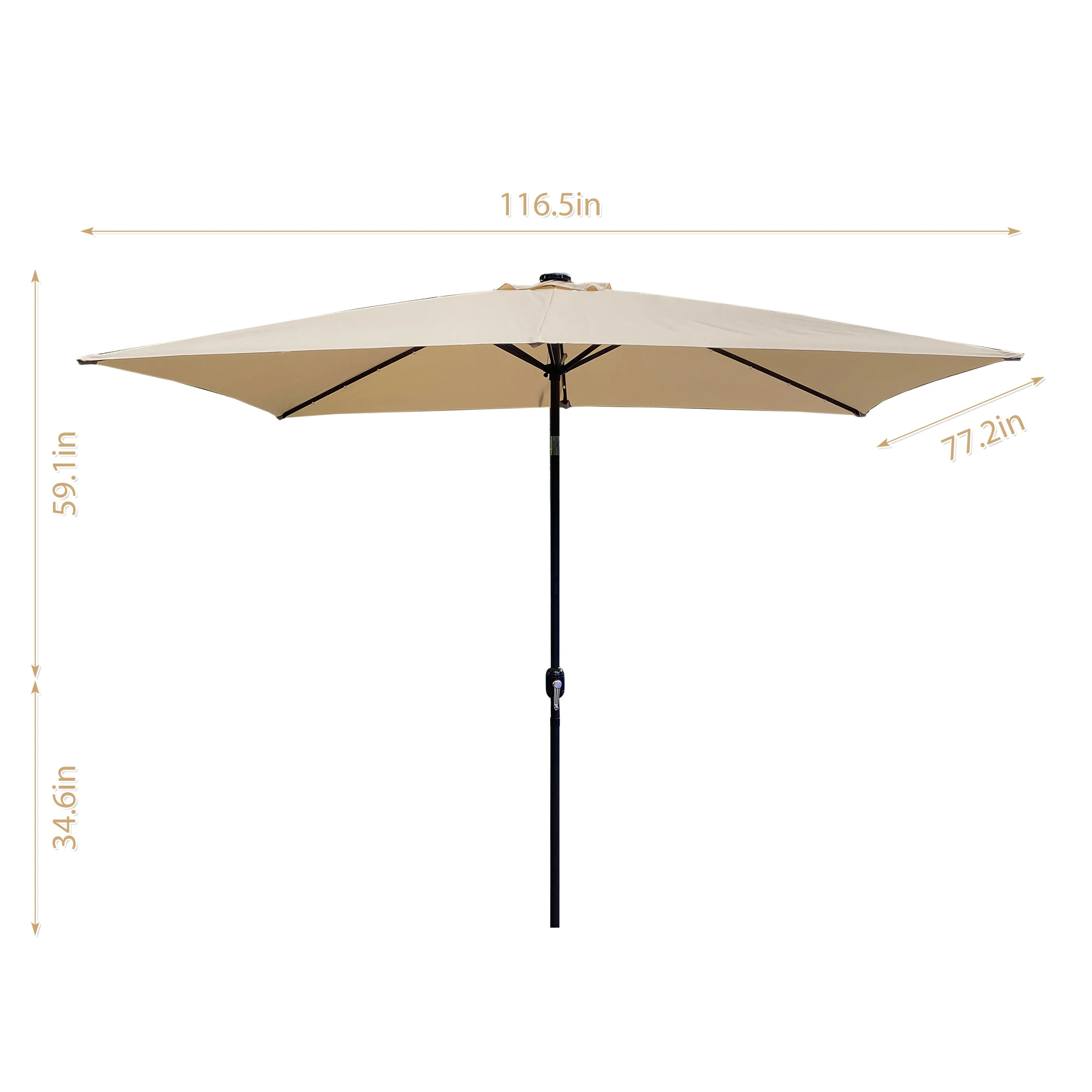

2.7M /3 M Outdoor Patio Umbrella Camping Garden Sun Shade Sail Weatherproof Beach Umbrella Canopy Parasol Shade Awning