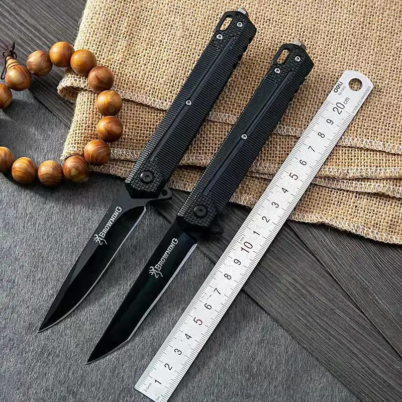 

Mengoing Multi-function BLACK Folding Blade Knife Outdoor Survival Pocket Knives with Back Clip Tools Gift