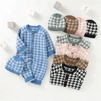 2pcs newborn baby girl boy romper hat winter baby clothes knitted sweater jumpsuit outfit overall baby clothing set 6 12 18 24m