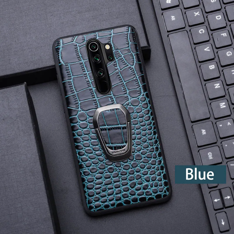 Blue Чехол для телефона из натуральной кожи для Xiao mi Red mi Note 7 8 Pro 6 5 Чехол для mi 8 9 lite 9se 9T Note10 A2 A3 mi x 2s Max 3 Poco F1 чехол - Цвет: Blue