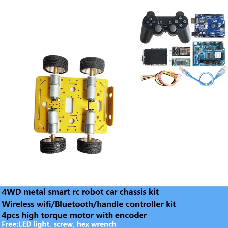 Металлический умный радиоуправляемый робот C300 4WD с Wi-Fi/Bluetooth/ручкой 4 шт. мотор