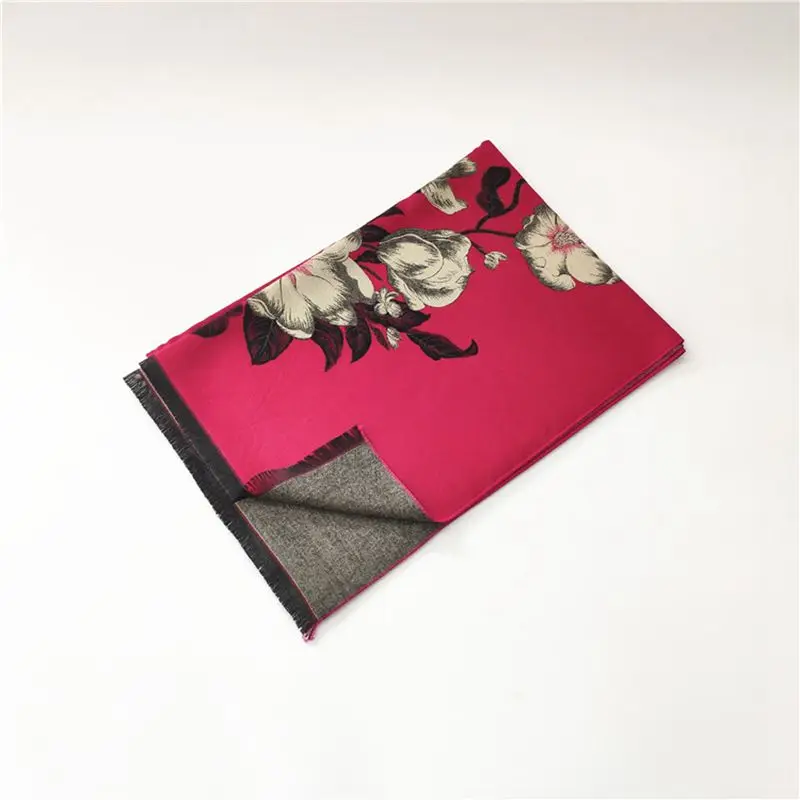 

Feminine Luxury Autumn Winter New Printed Artificial Cashmere Scarf Women's Ethnic Style Dual-use Shawl Warm All-match Foulard
