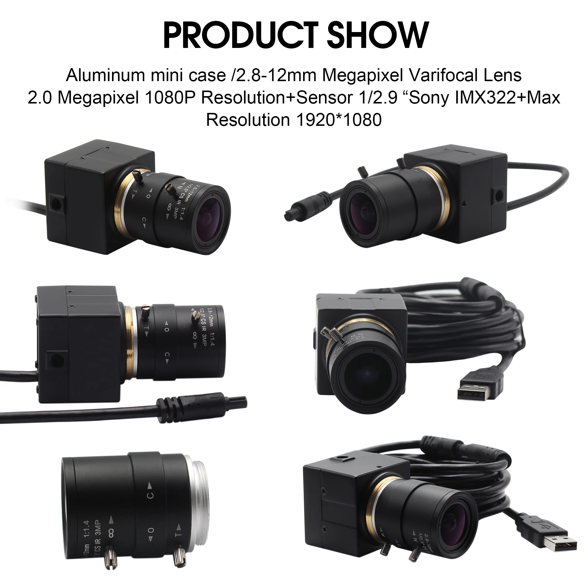 ELP 2 8 12 мм с переменным фокусным расстоянием веб камера 2MP 1080P низким освещением