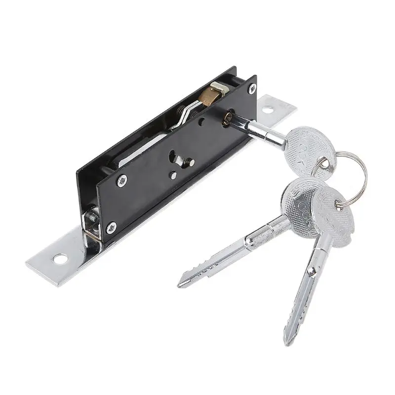

Durable Aluminum Alloy Sliding Door Hook Lock Cross-shaped Key Bolt Locks for framed Glass Door