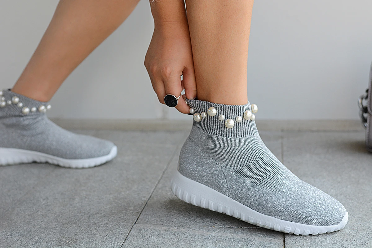 Г.; женская обувь; Модный брендовый носок; женская обувь; chaussure; сезон осень; botas; женская трикотажная обувь в полоску; zapatos de mujer