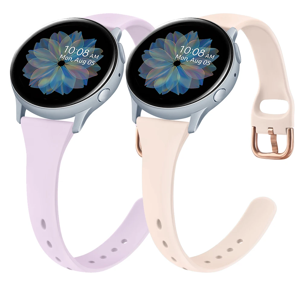 Ремешок силиконовый для Samsung Galaxy Watch 3 41 мм 42 Active 2 спортивный браслет Gear Sport/S2 Classic 20