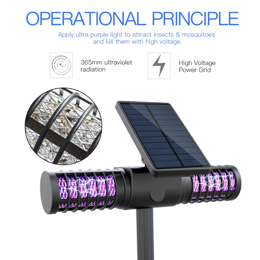 Солнечный москитный убийца целая ночь лампа на открытом воздухе вилла двор сад