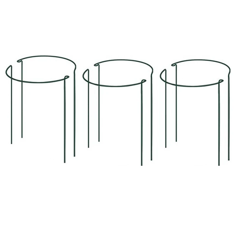 

8 PCS Beautiful Plant Support Stand Flowers Support & 6 Pcs Half Round Garden Plant Support Ring Hoop