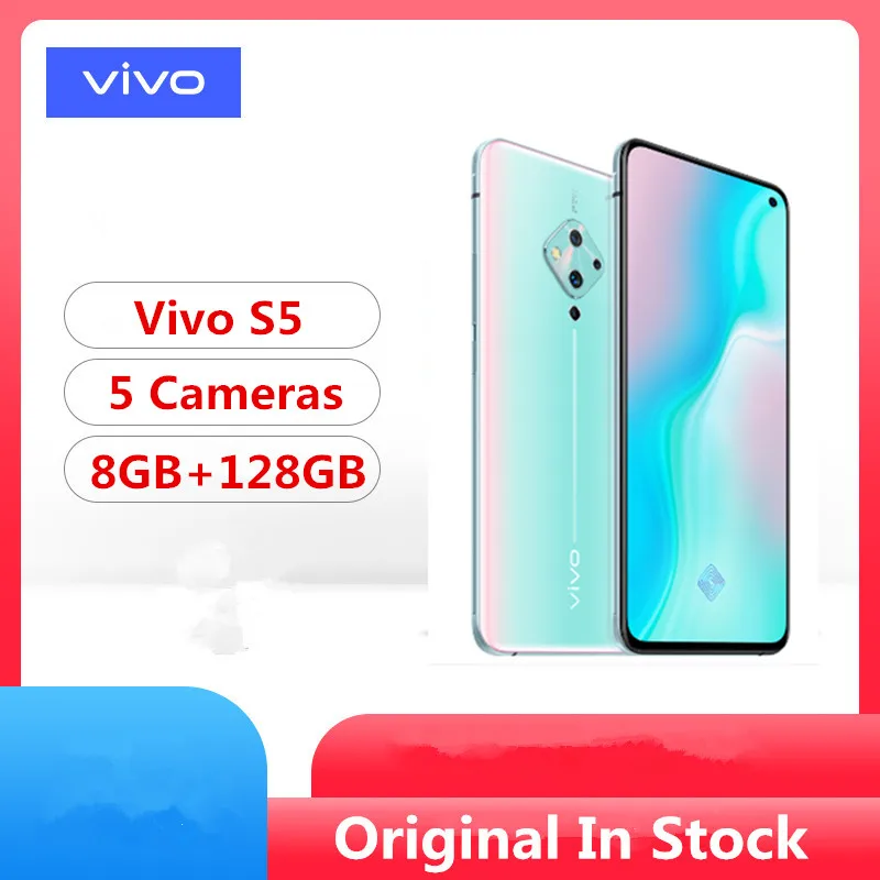 Новая модель Vivo S5 Sim бесплатный телефон Snapdragon 712 Android 9,0 6,4" Super Amoled 8 ГБ ОЗУ 128 Гб ПЗУ 48,0 Мп+ 32,0 Мп+ Мп