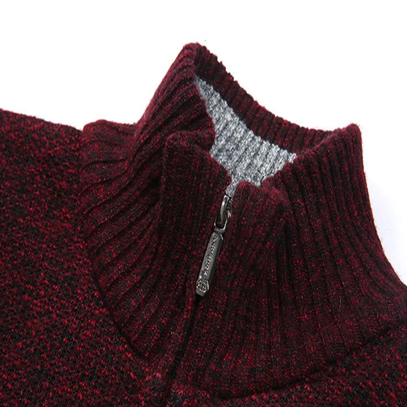 

Men's Mandarin Collar Cotton Cardigan Autumn Winter Thick Solid Zipper Warm Comfortable Long Coats Knitted Casual Male Sweater