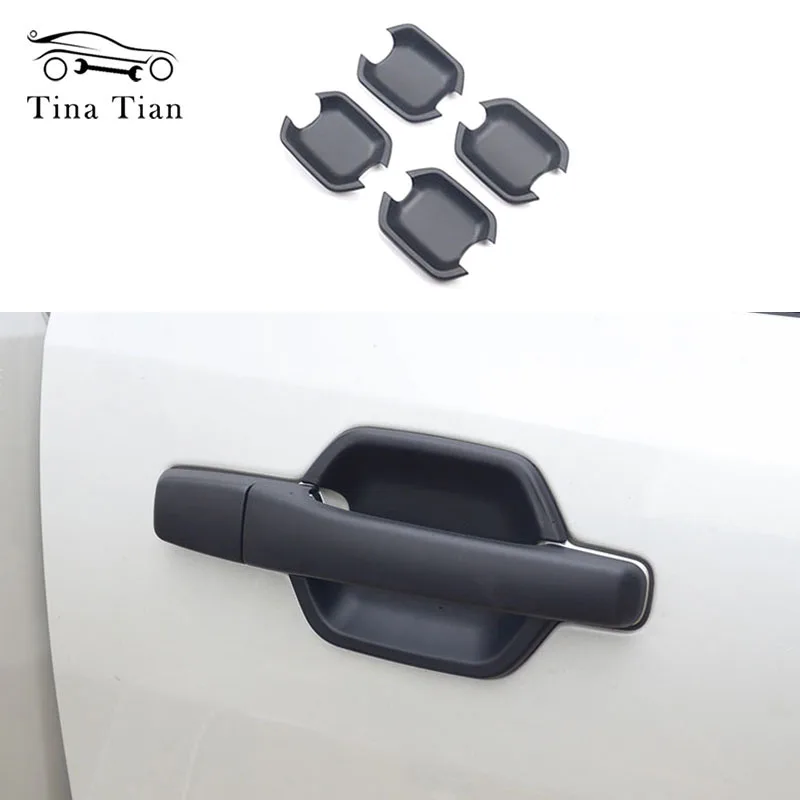 

4 Pieces Carbon Fiber Color Door Bowl Handle Lid Car styling Fit for Mitsubishi PAJERO 2007-2020 ABS car Accessories