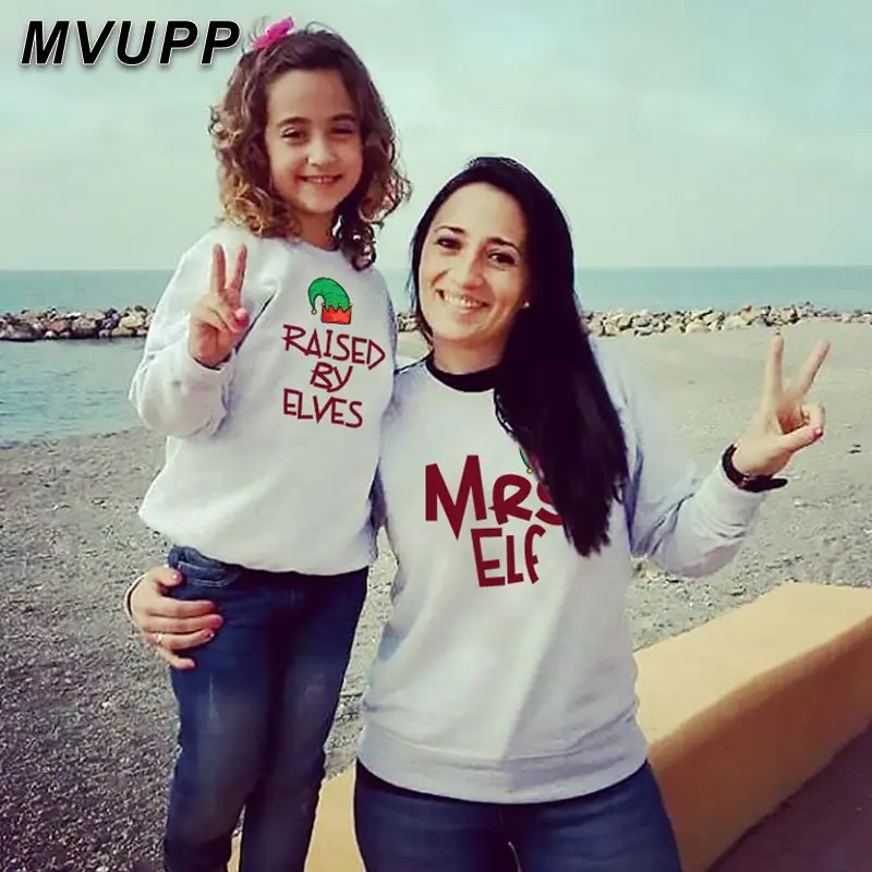 Mr Mrs elf/свитшоты для всей семьи папы сына мамы и дочки Одинаковая одежда меня