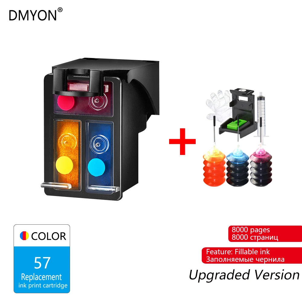 DMYON 57XL 56XL совместимый картридж с чернилами для принтера Hp 57 56 с чернилами Hp Deskjet 450 450cbi 450ci 450wbt F4140 F4180 5150 5550 принтер чернила