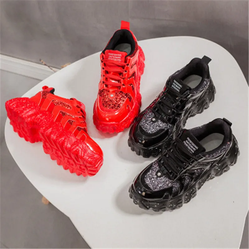 RASMEUP Для женщин Стразы Короткие женские ботинки на платформе кроссовки 2020 Зимние