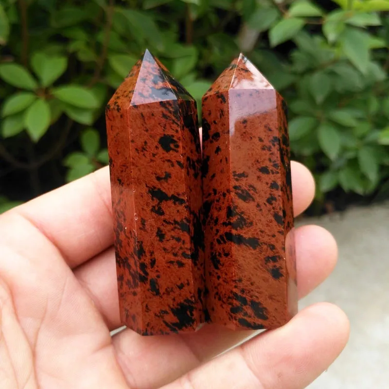 

Hot Sell Red Obsidian Point Healing Crystal Stone Tower For Home Decor