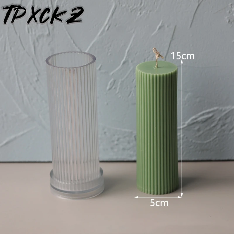 Новая цилиндрическая акриловая Форма в полоску для свечей форма сделай сам