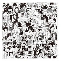 103050100pcs new black and white anime for snowboard laptop luggage fridge car styling vinyl decal home decor stickers