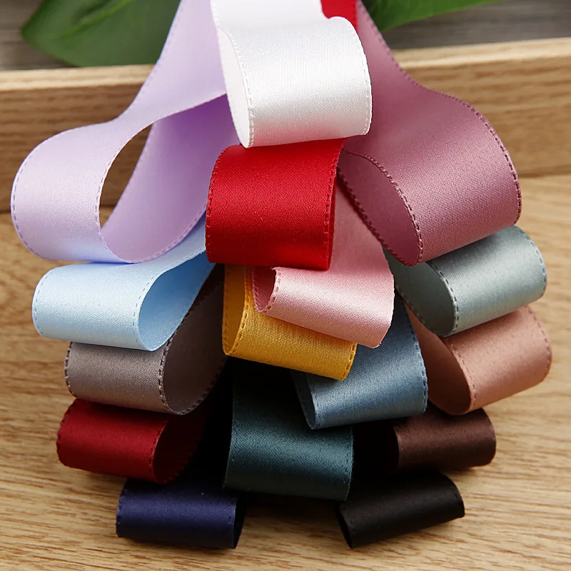 

5yards/lot Solid Color Polyester Ribbon for DIY Craft Hairwear Bow Materials Curtain Bag Clothing Hat Trims Accessories