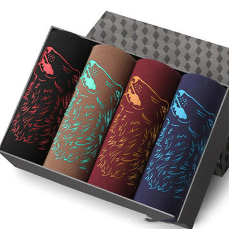 

4pcs / Mens Underwear Shorts Boxer Shorts Mens Sexy Underwear High Quality Men's Underwear Pure Cotton Breathable Boxer Shorts L