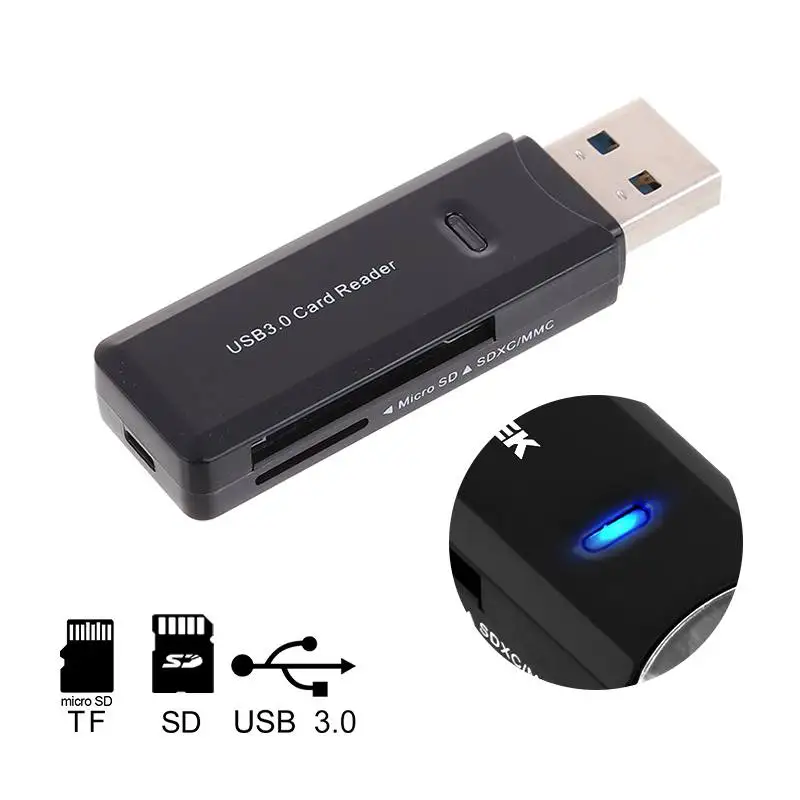 Mini USB 3.0 High Speed Card Reader Class10 Support Micro SD TF MMC SDXC with LED Indicator Memory Readers | Компьютеры и офис