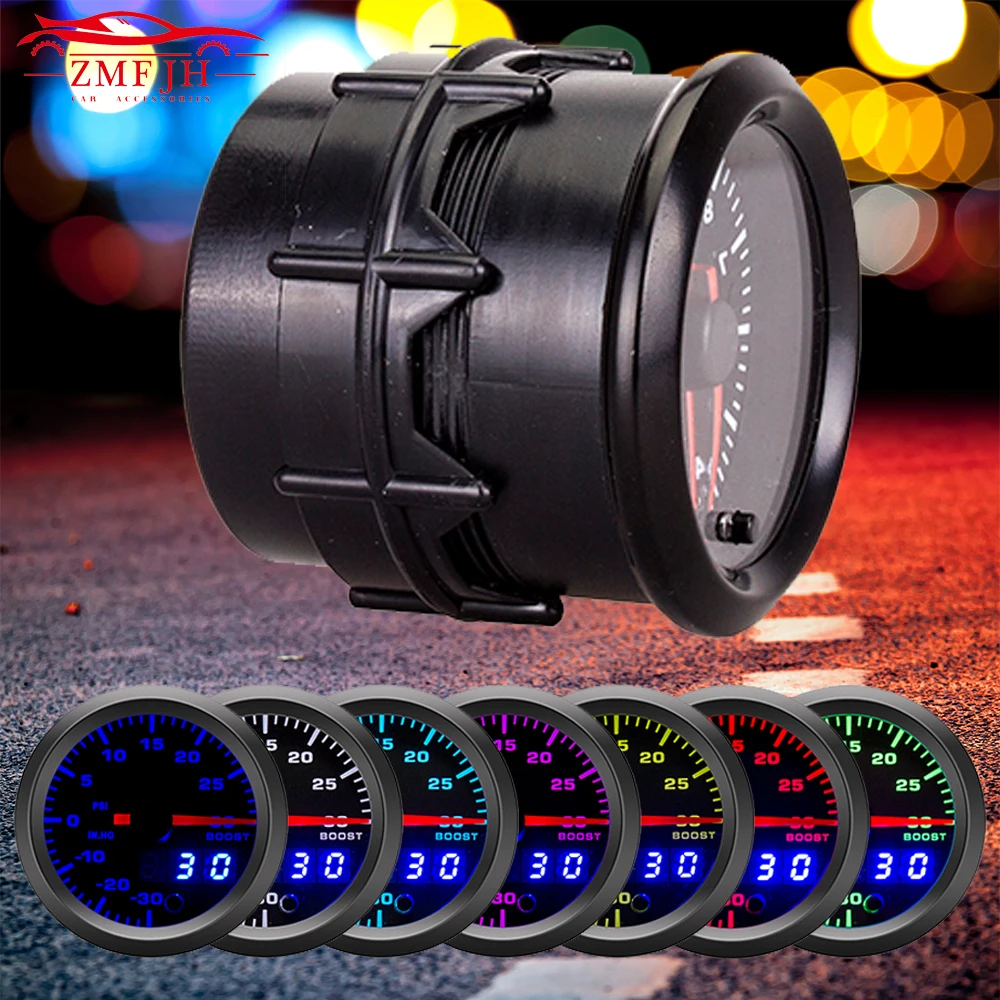 Автомобильный двойной ЖК дисплей измеритель 2 дюйма 52 мм 7 цветов