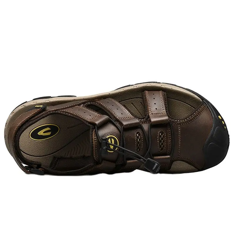 Camel Active 2019 New High Quality Summer Men Sandals Genuine Leather Comfortable Hook &amp Loop Shoes Fashion Casual | Обувь