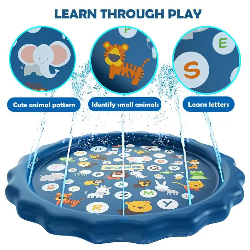

170cm Inflatable Sprinkle Splash Mat Toddler Baby Kid Play Water Spray Toy Pool Lawn Games Pad Toys Outdoor Tub Swiming Pool
