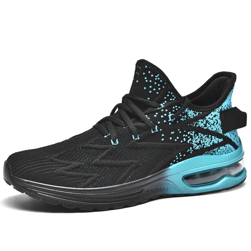 

2021 Summer Air Cushion Fly Weave Mesh Breathable Lightweight Men's Sport Shoes Male Sneakers Footwear Men Running Shoes