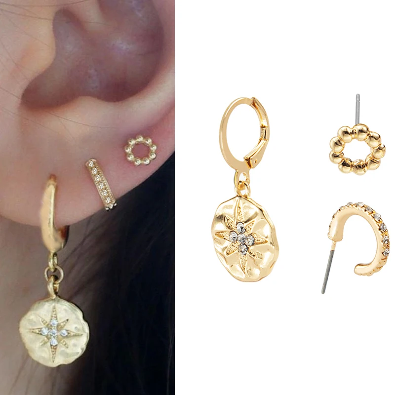 Wild &amp Free золотого цвета с рисунком Луна Звезды Комплект сережек для женщин