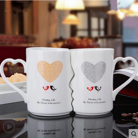 Lovebirds Красивые Летающие Свиньи 2 шт./компл. парный керамический кофе чашка поцелуй креативный День Святого Валентина Свадебная чашка, подарок на день рождения чайная чашка - Цвет: Lovebirds
