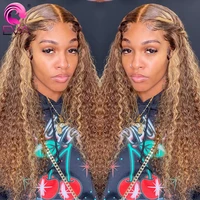 eva curly lace front wig highlight lace front human hair wigs for women 150 density 13x6 brazilian glueless frontal wig cheap