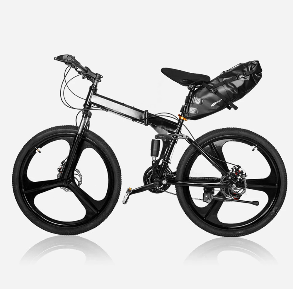 

Full Waterproof Bicycle Saddle Bag Road Mountain Bike Cycling Rear Rack Bag 13L Portable Luggage Pannier Bike Accessories