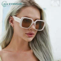gv vintage square sunglasses trending women jelly color eyewear fashion men shades uv400 brand designer beige sun glasses