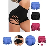 useful yoga shorts shrink resistant solid color well fitted elastic waist sexy shorts women pants running shorts