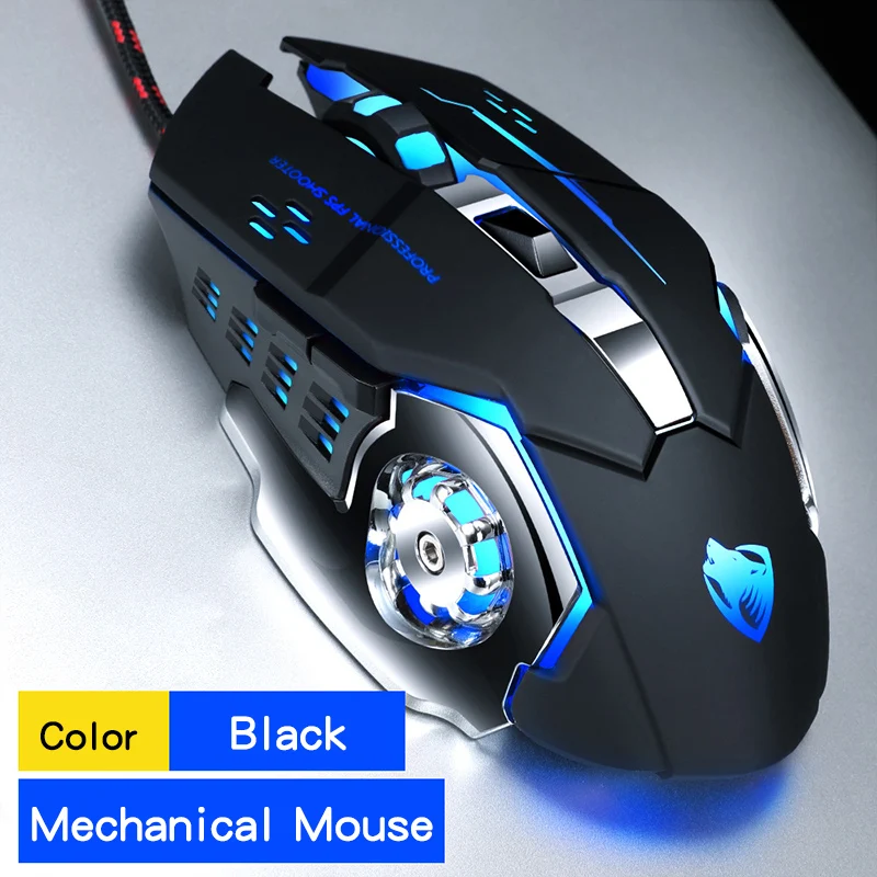 Игровая мышь Pro Gamer, 8D, 3200 dpi, регулируемая Проводная оптическая светодиодный мышь для компьютера, USB кабель, бесшумная мышь для геймера, мышь для ноутбука, ПК