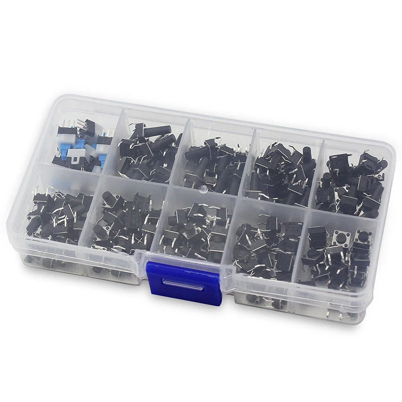

180 Pcs/set 10Value Momentary Tactile Push Button Switch Set Micro Tact Assorted