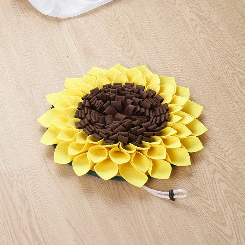 

Pet Dog Snuffle Mat Nose Smell Training Sniffing Pad Slow Feeding Bowl Food Dispenser Relieve Stress Sunflower Puzzle