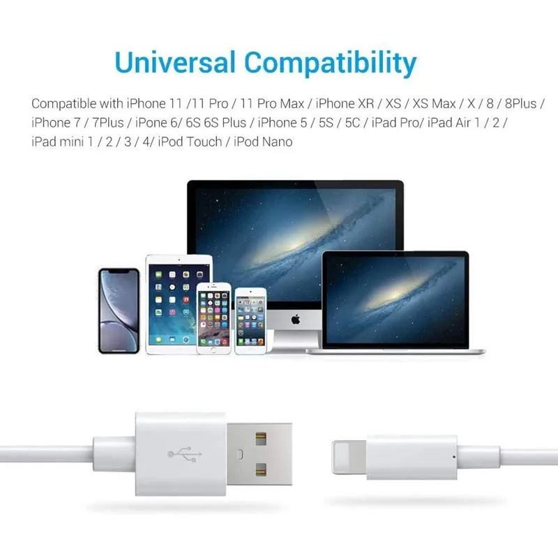 

50 PCS 100 PCS Boxed 1m 2m USB Charger Data Cable Fast Charging For iphone 12 Pro Max 11 X Xr 8 7 6S Plus Cable With Retail Box