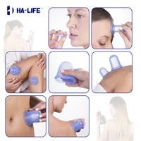 4pcs jar silicone facial massage cupping set vacuum ventouse anti therapy face suction cellulite cups face massage masajeador