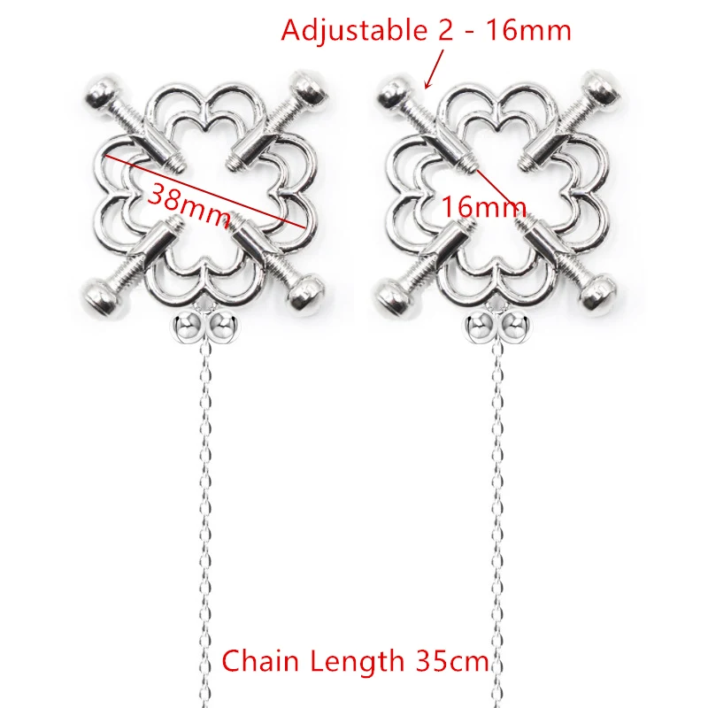 

1 Pair Stainless Steel Adjustable Nipple Clamps Fetish Torture Play Metal Breast Clips Retraction Corrector For Women