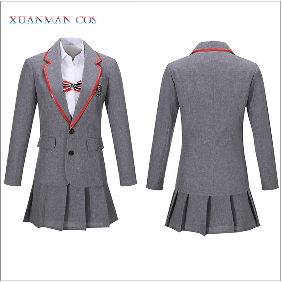 Женская Элитная школьная форма серый костюм для косплея индивидуальная женская
