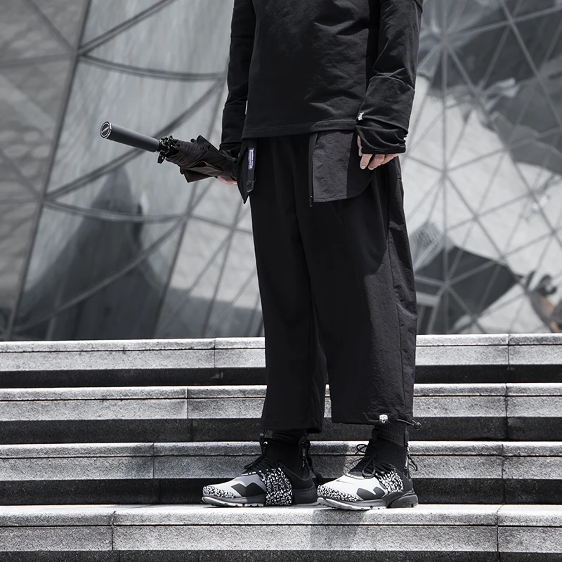 WHYWORKS Techwear свободные брюки-карго с широкими штанинами длиной 3/4 штаны-карго в