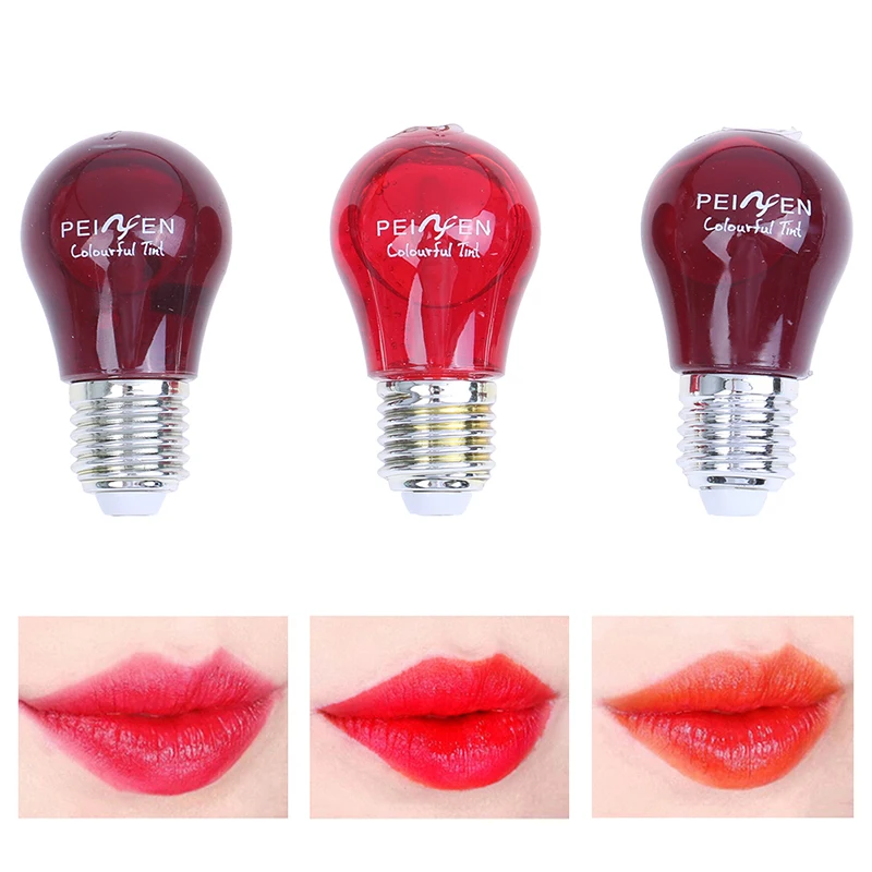 

3Colors Long Lasting Natural Kissproof Red Pink Orange Lipstick Lips Liquid Light Bulb Lipstick Gloss Tint Beauty Makeup
