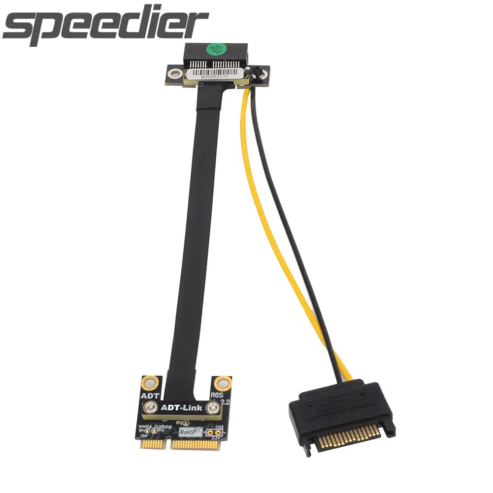 Оптовая цена 8G/Bps mPCIe WAN WiFi к PCIe x1 переходник-карта адаптер с кабелем питания 4P Sata
