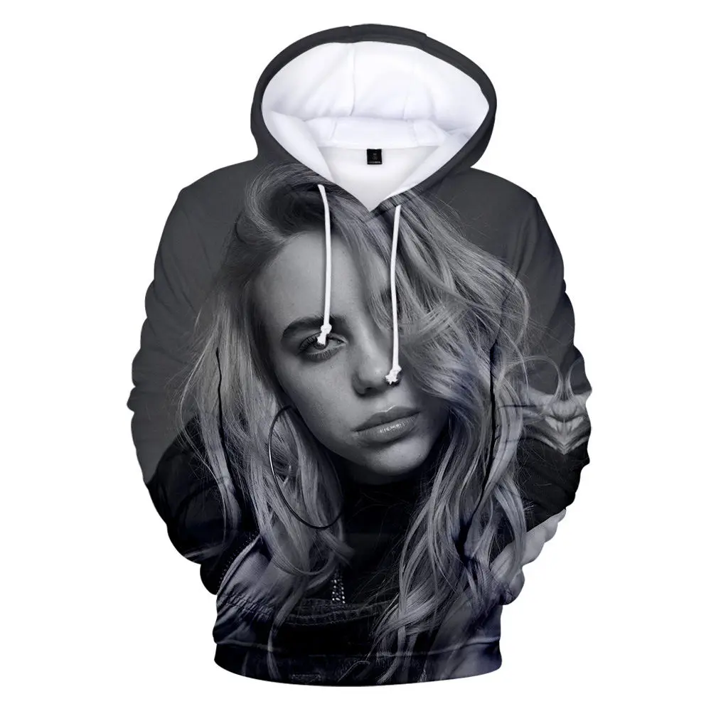 Модные дизайнерские 3D толстовки Billie Eilish для мужчин и женщин худи с капюшоном