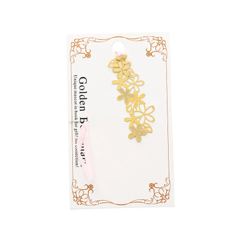 Золотые металлические закладки для книг винтажные цветы зажим страниц