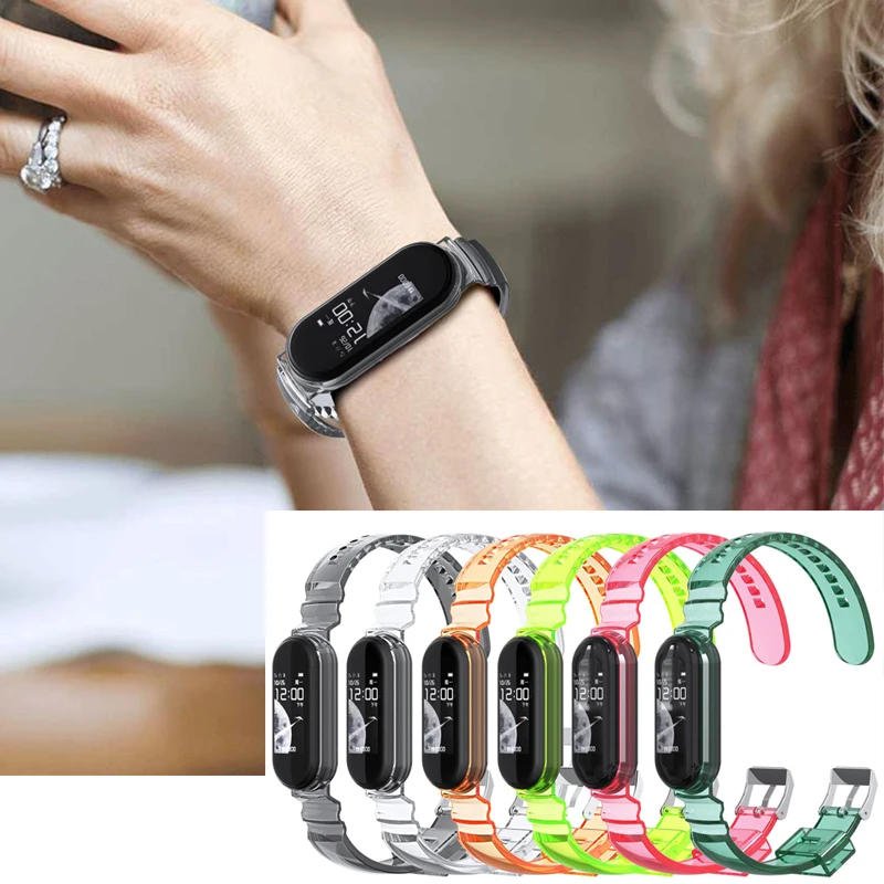 

Universal Strap for Mi Band 5 Bracelet for Xiaomi Miband 3 4 5 TPU Candy Color Sport Silicone Wristband Repalcement