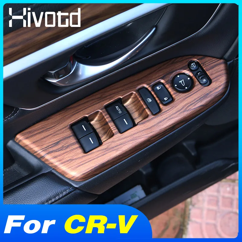

Hivotd Крышка для внутренней двери подлокотника окна переключателя регулировки панели интерьера Аксессуары для Хонда CR-V CRV 2017 2018 2019 2020 2021