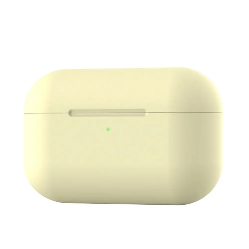 Силиконовый чехол Защитный чехол для Apple Airpods pro TWS blutooth наушники мягкий Air pods pro защитный чехол s крюк для наушников - Цвет: Цвет: желтый